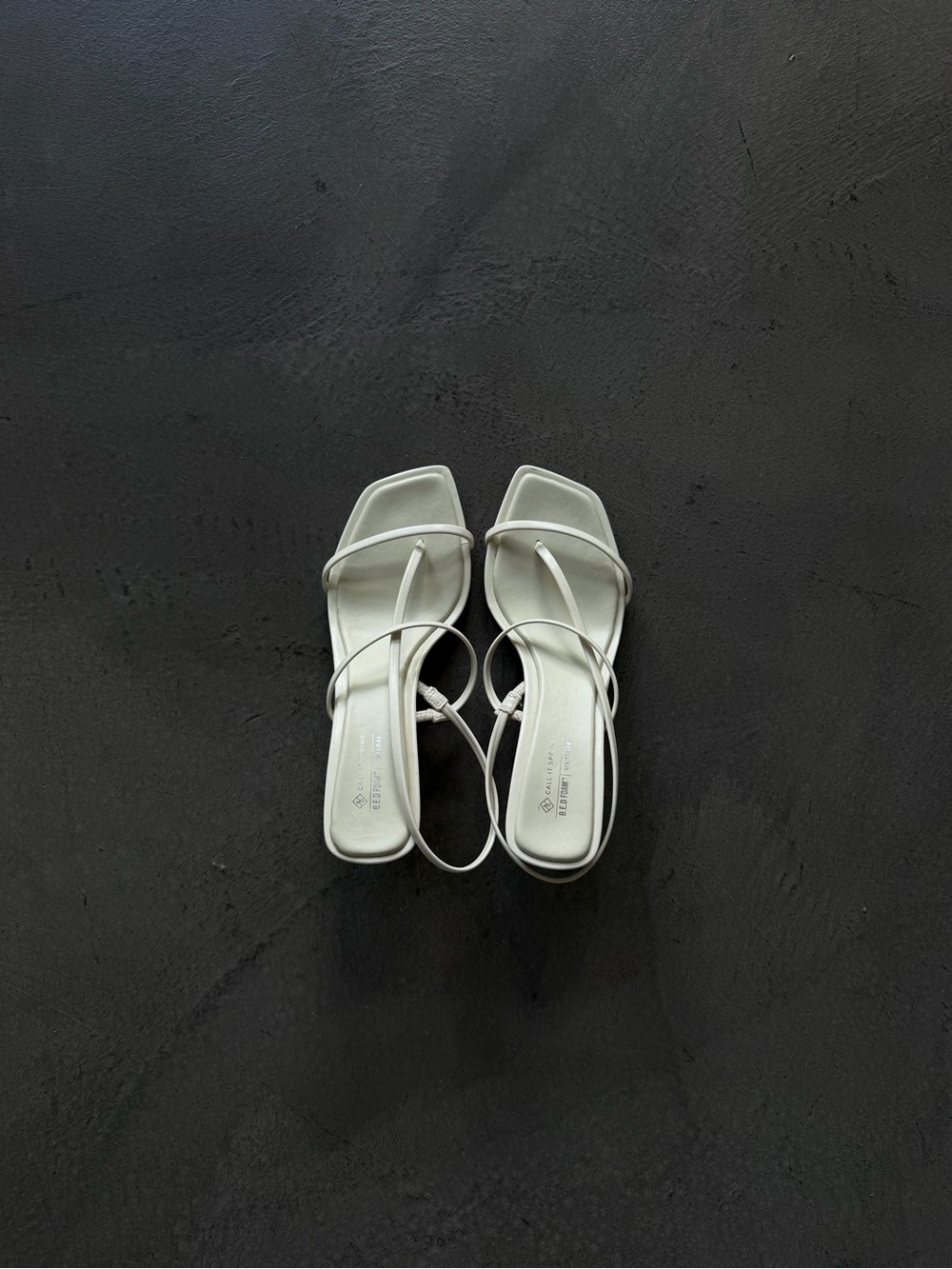 Call It Spring White Strappy Square-Toe Heeled Sandals